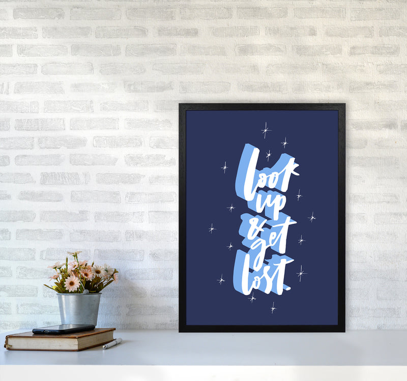 Look Up And Get Lost By Planeta444 A2 White Frame