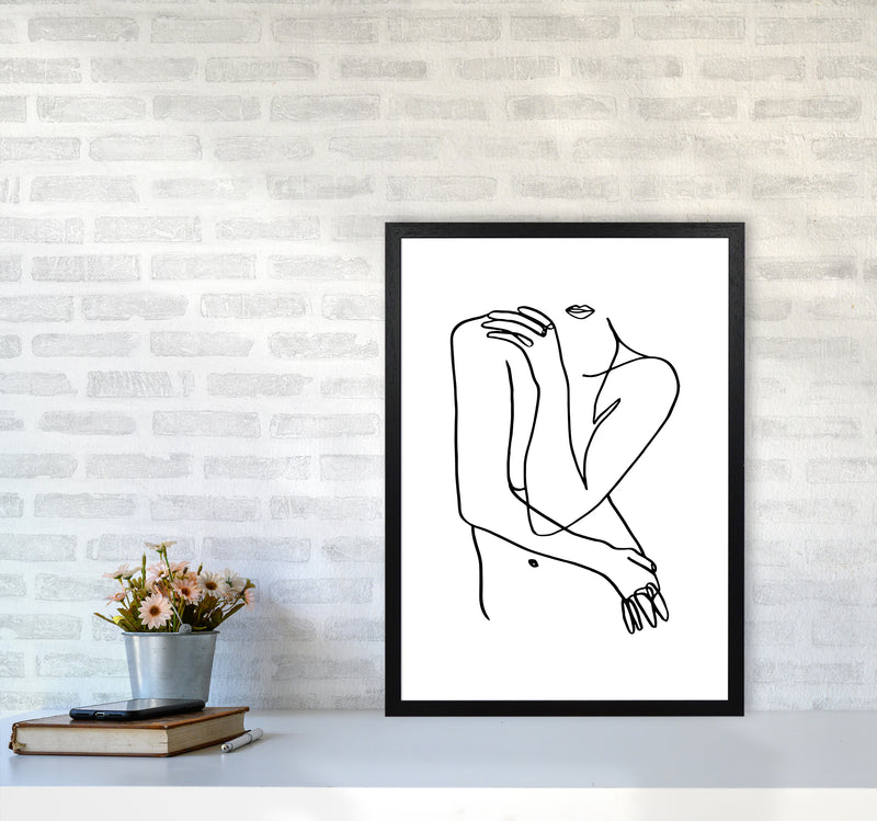 Hiding Front Pose By Planeta444 A2 White Frame