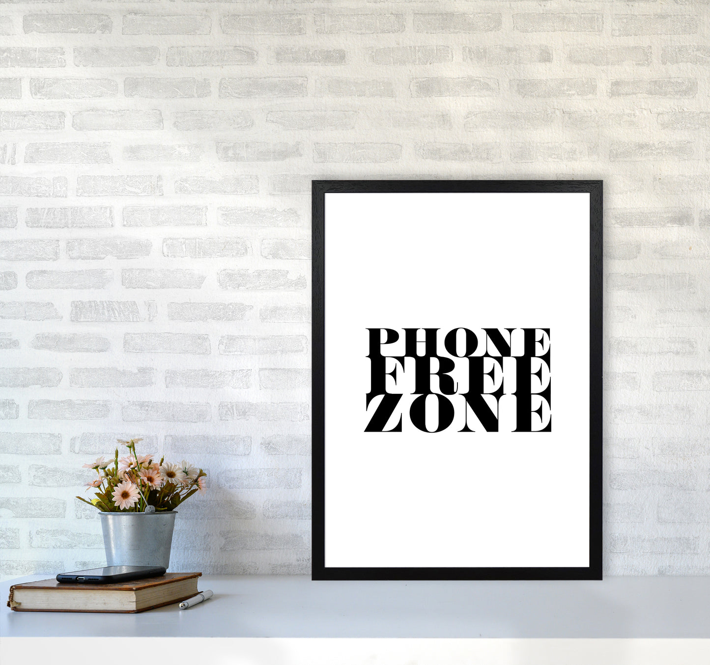 Phone Free Zone By Planeta444 A2 White Frame
