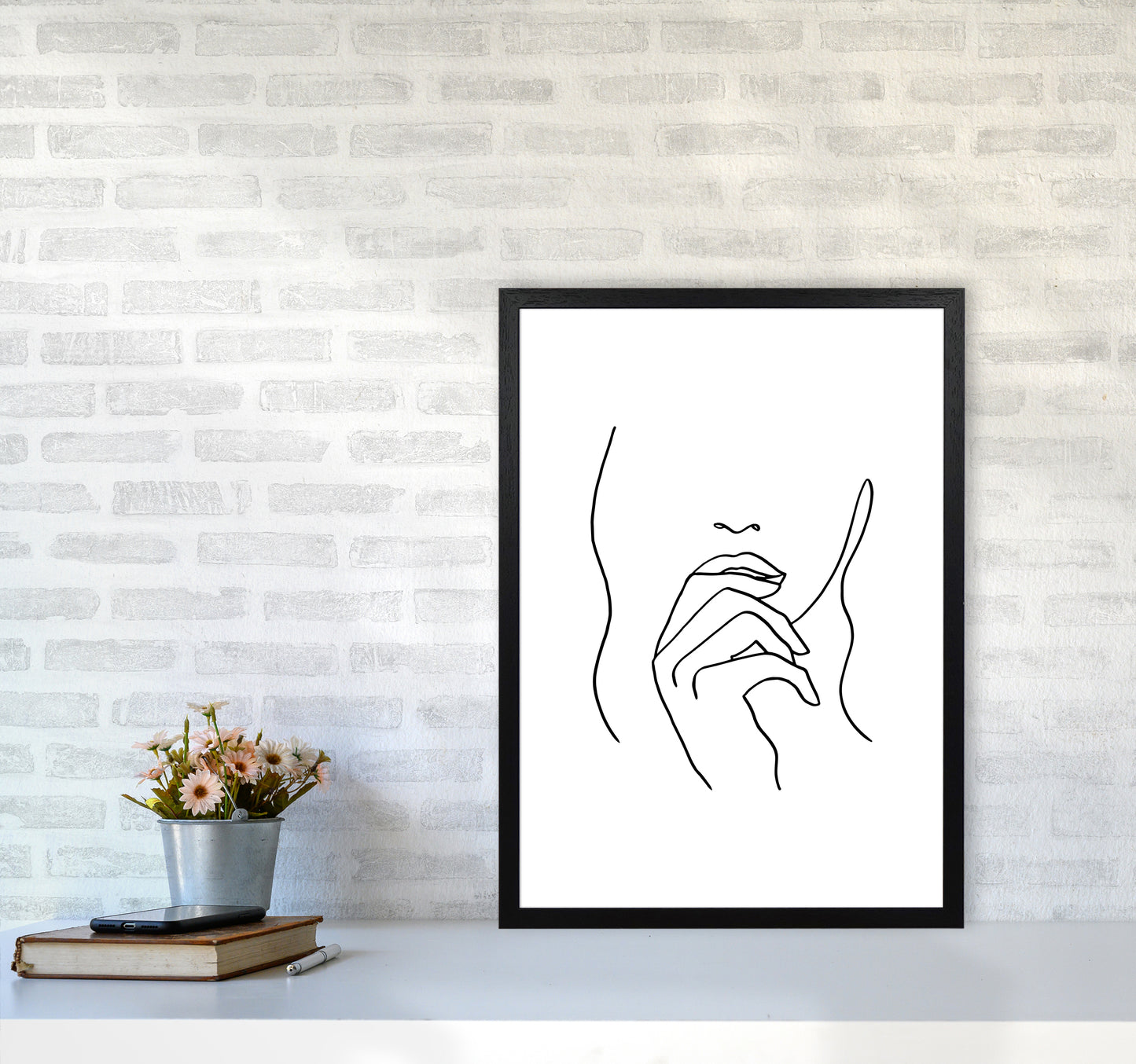Lips Hand Hair By Planeta444 A2 White Frame