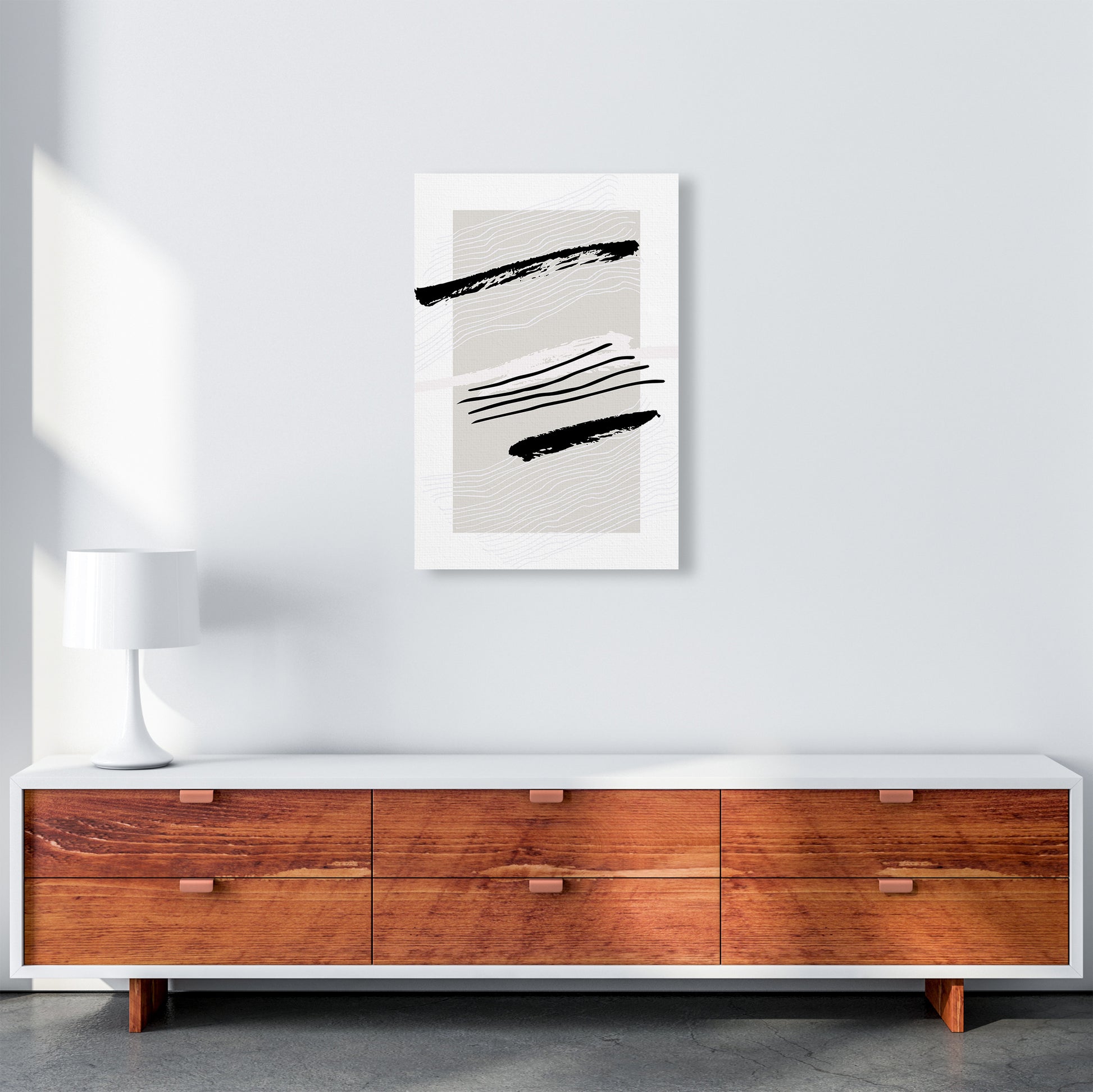 Abstracts Pennellate Linee Grey White Black2 By Planeta444 A2 Canvas