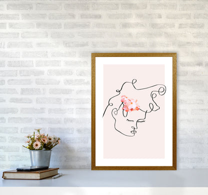 Semiprofile Messy Hair Blush Flower By Planeta444 A2 Print Only
