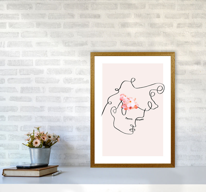 Semiprofile Messy Hair Blush Flower By Planeta444 A2 Print Only