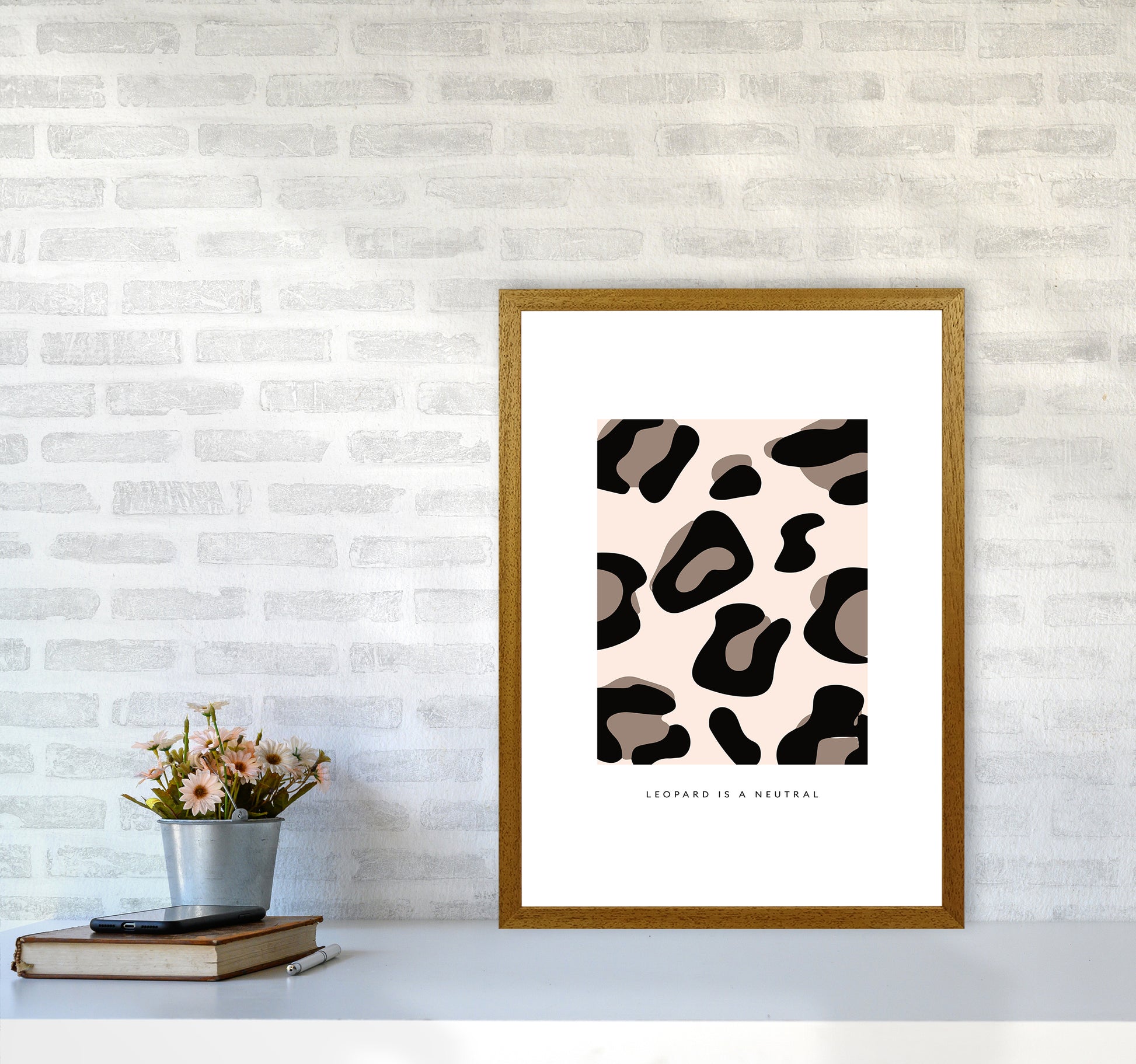 Big Leopard Powder Rose By Planeta444 A2 Print Only