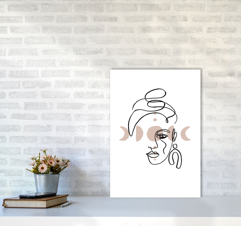 Face With Earrings Moonphases By Planeta444 A2 Black Frame