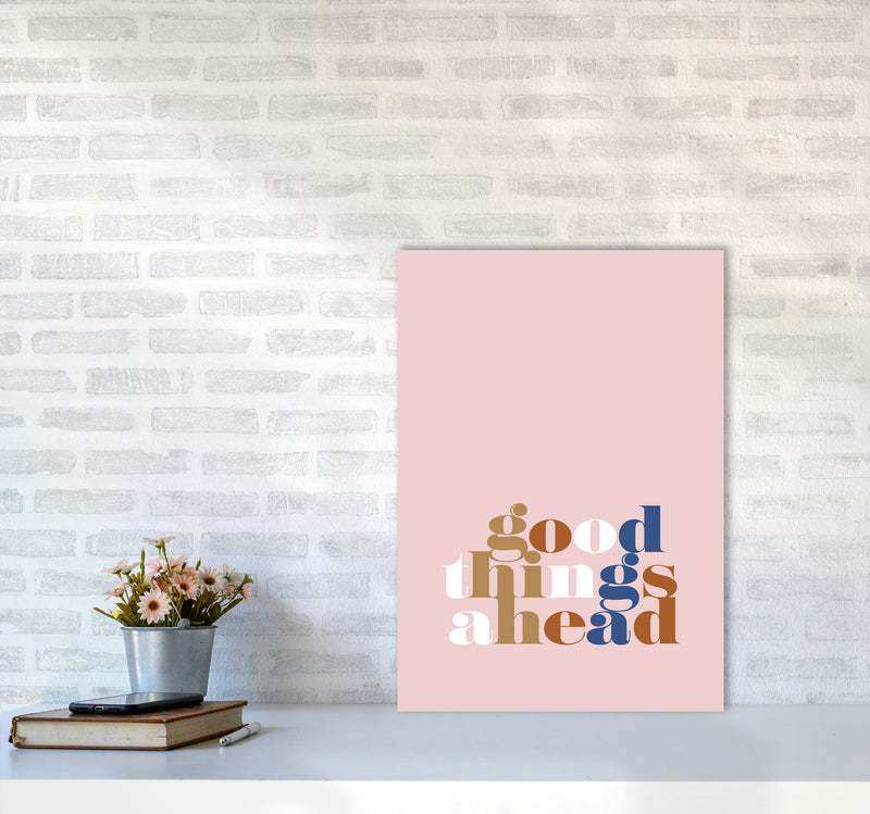 Good Things Ahead Pink By Planeta444 A2 Black Frame