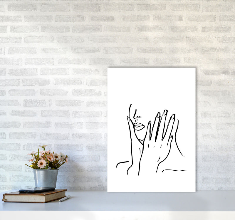 Face Hands Sketch3 By Planeta444 A2 Black Frame