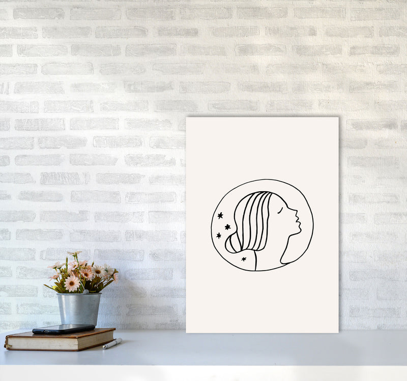Delicate Face Circle By Planeta444 A2 Black Frame