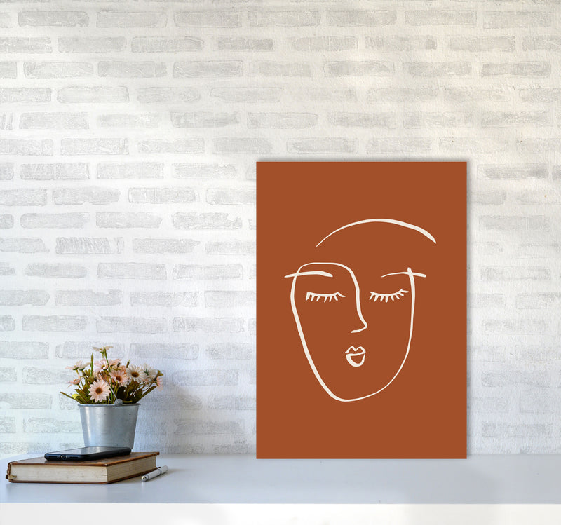 Line Face Girl2 By Planeta444 A2 Black Frame