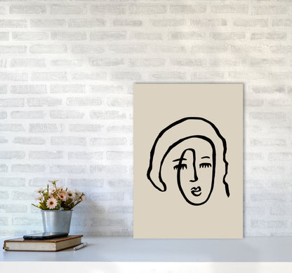 Line Face Girl By Planeta444 A2 Black Frame
