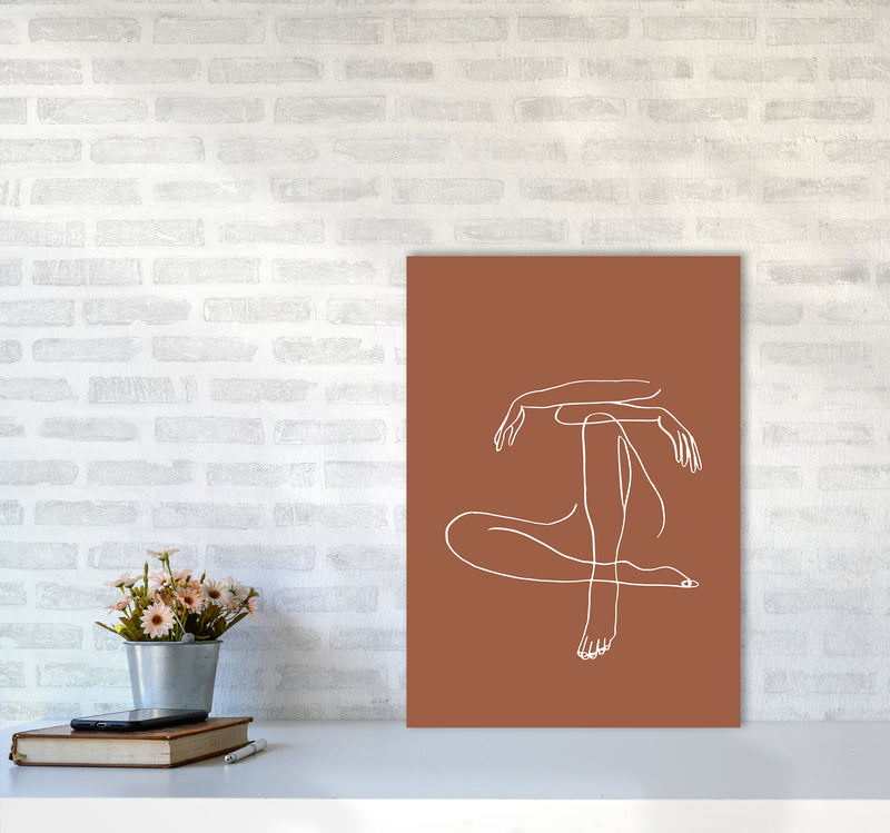 Sitting Legs Arms Crossed Terracotta By Planeta444 A2 Black Frame