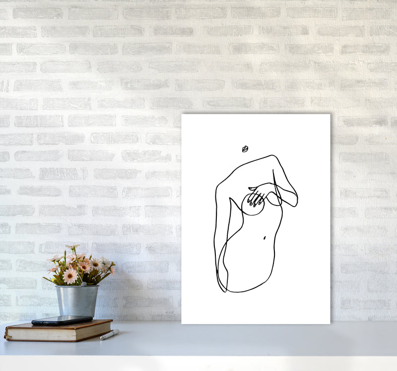 Covering Breasts With One Hand By Planeta444 A2 Black Frame