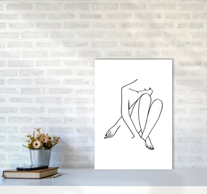 Legs Crossed Looking Down By Planeta444 A2 Black Frame