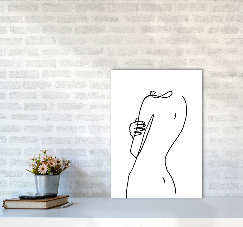 Female Hiding Back Pose By Planeta444 A2 Black Frame