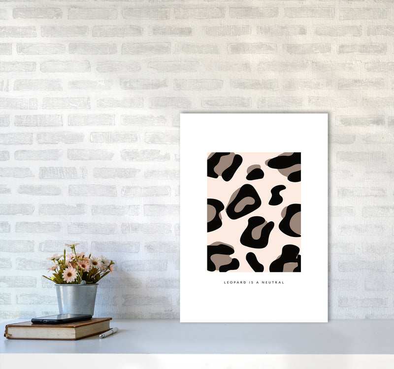 Big Leopard Powder Rose By Planeta444 A2 Black Frame
