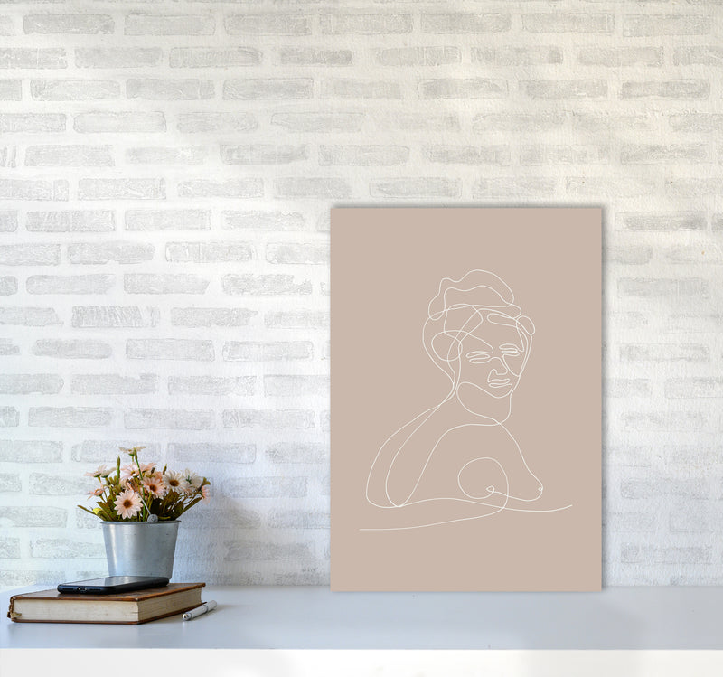 Line Bust Female Statue By Planeta444 A2 Black Frame