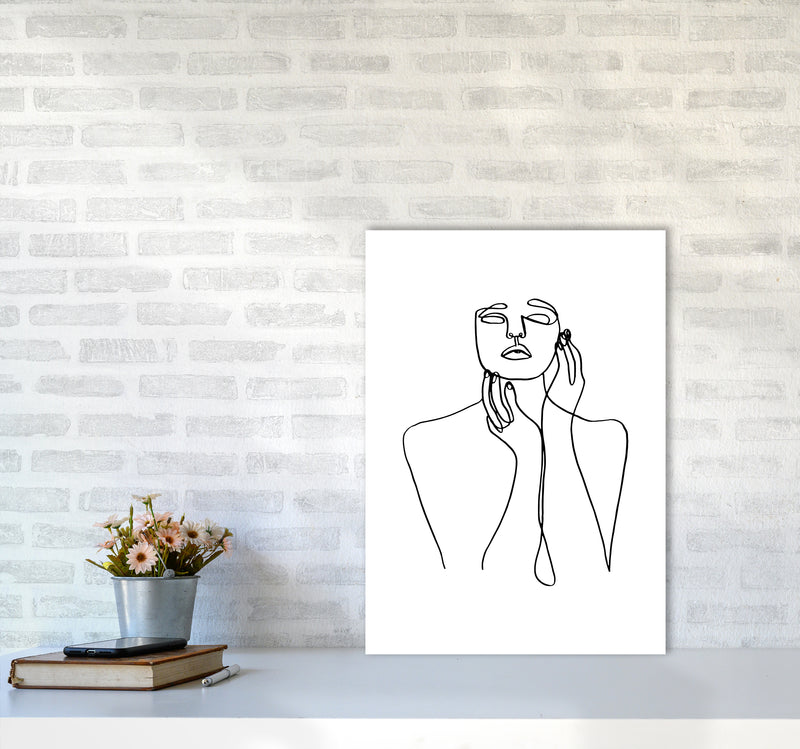 Touching Face With Hands By Planeta444 A2 Black Frame