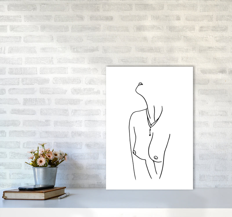 Female Necklace Lineart By Planeta444 A2 Black Frame