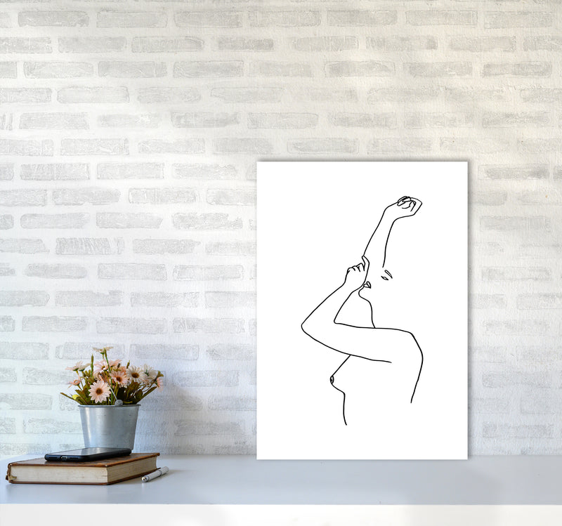 Female Reaching Up By Planeta444 A2 Black Frame
