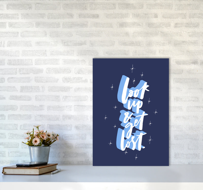 Look Up And Get Lost By Planeta444 A2 Black Frame