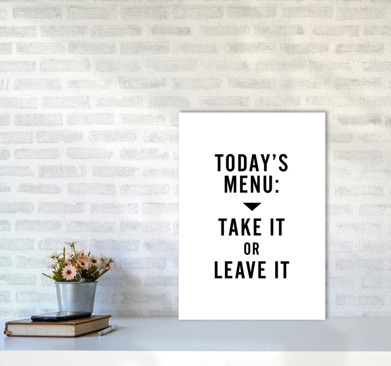 Todays Menu Minimal Quote Art Print By Planeta444 A2 Black Frame