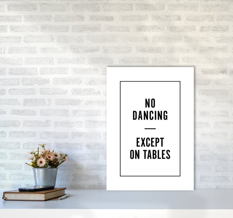 No Dancing Minimal Quote Art Print By Planeta444 A2 Black Frame