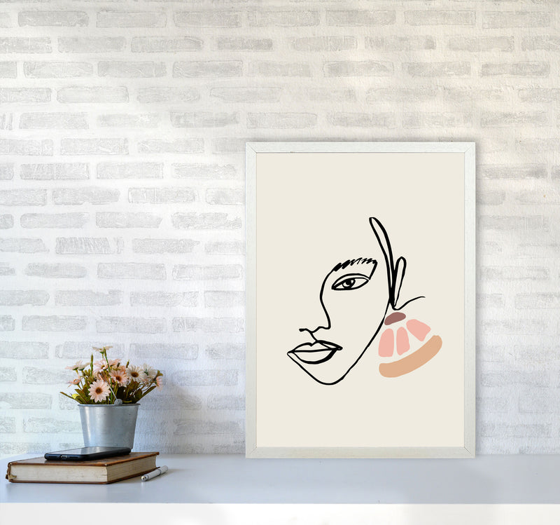 Boho Face With Earrings Sketch1 By Planeta444 A2 Oak Frame