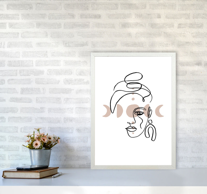 Face With Earrings Moonphases By Planeta444 A2 Oak Frame