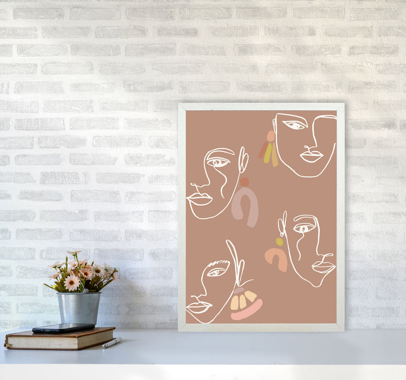 Boho Faces Mix Colors By Planeta444 A2 Oak Frame