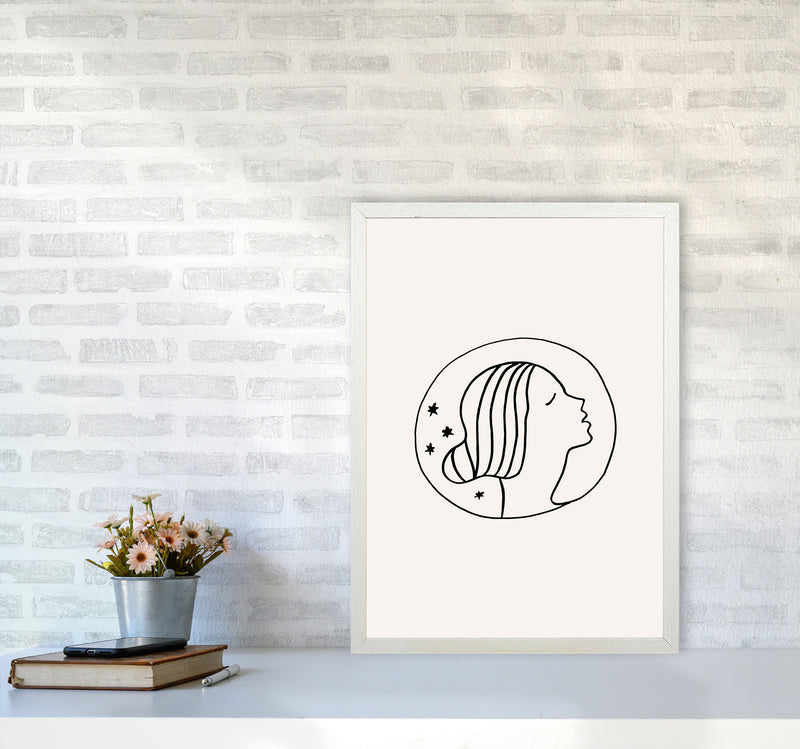 Delicate Face Circle By Planeta444 A2 Oak Frame