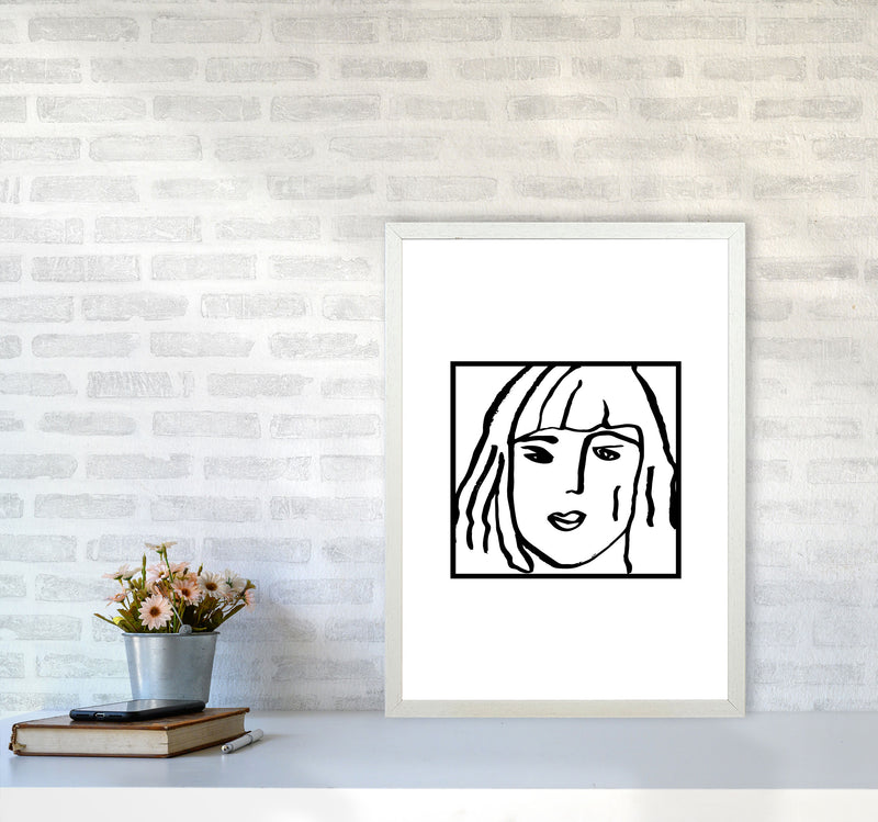 Female Face Square By Planeta444 A2 Oak Frame