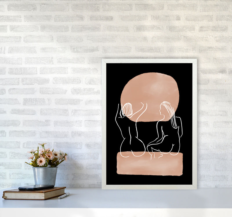 Line Nudes Back3 By Planeta444 A2 Oak Frame