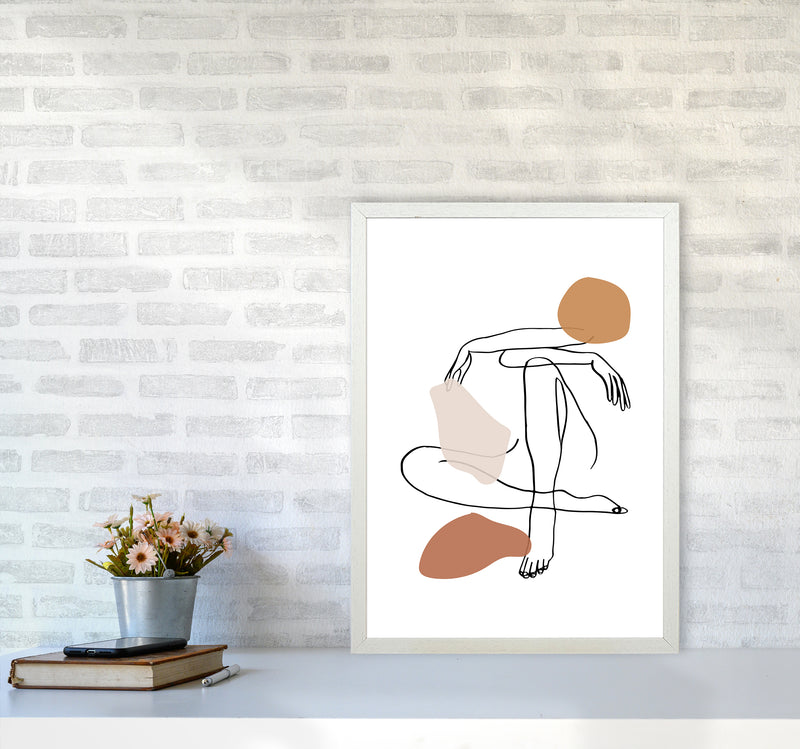 Sitting Legs Arms Crossed Stains Earth Colors By Planeta444 A2 Oak Frame