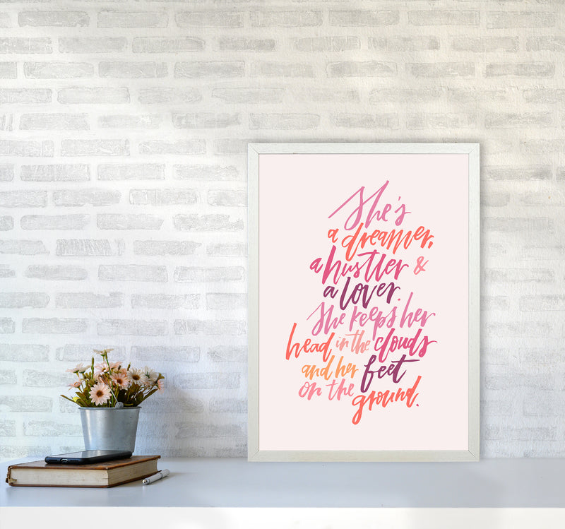 Shes A Dreamer Hustler Lover COLOR By Planeta444 A2 Oak Frame