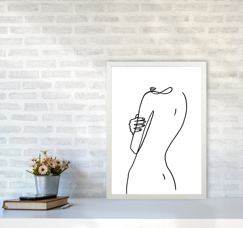 Female Hiding Back Pose By Planeta444 A2 Oak Frame