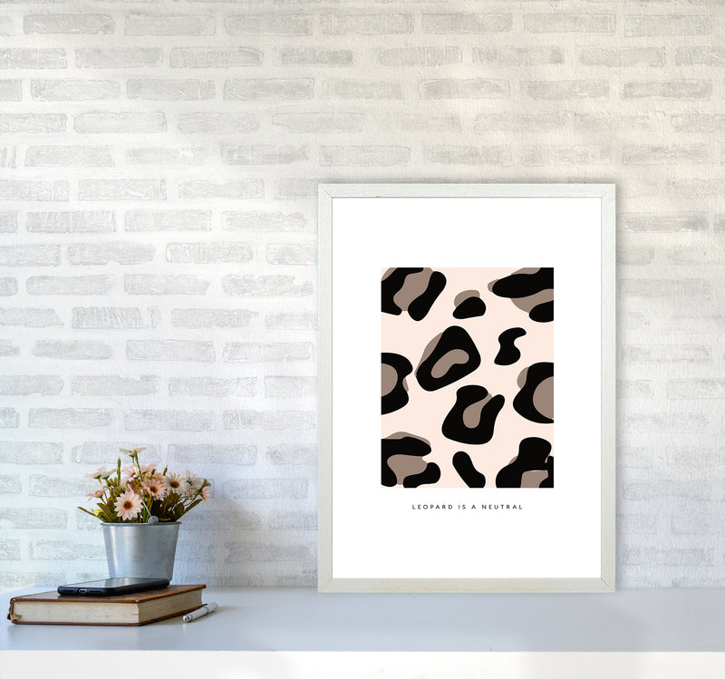 Big Leopard Powder Rose By Planeta444 A2 Oak Frame