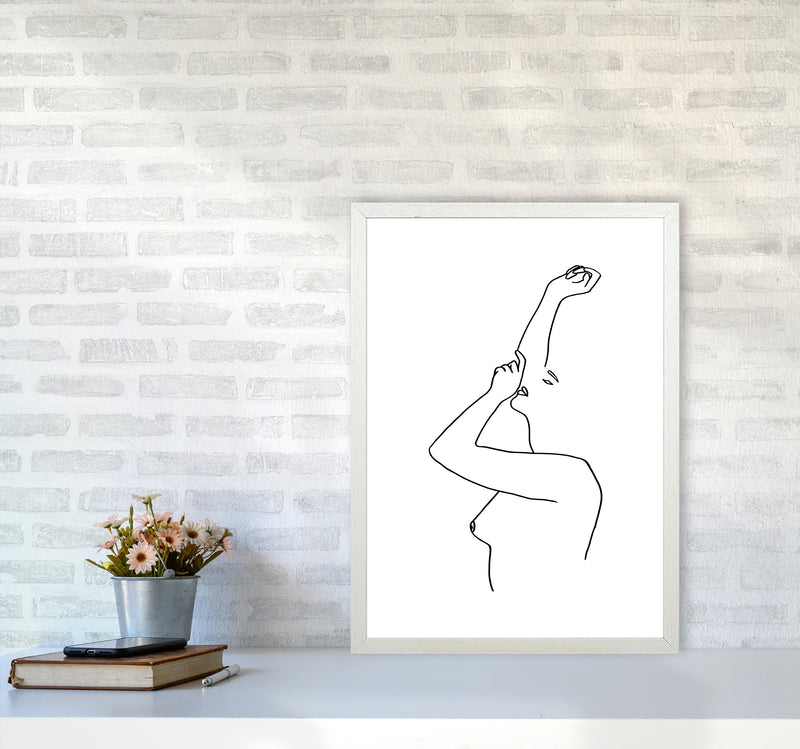 Female Reaching Up By Planeta444 A2 Oak Frame