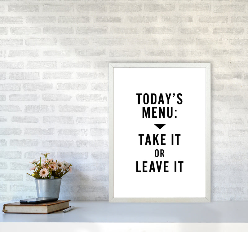 Todays Menu Minimal Quote Art Print By Planeta444 A2 Oak Frame