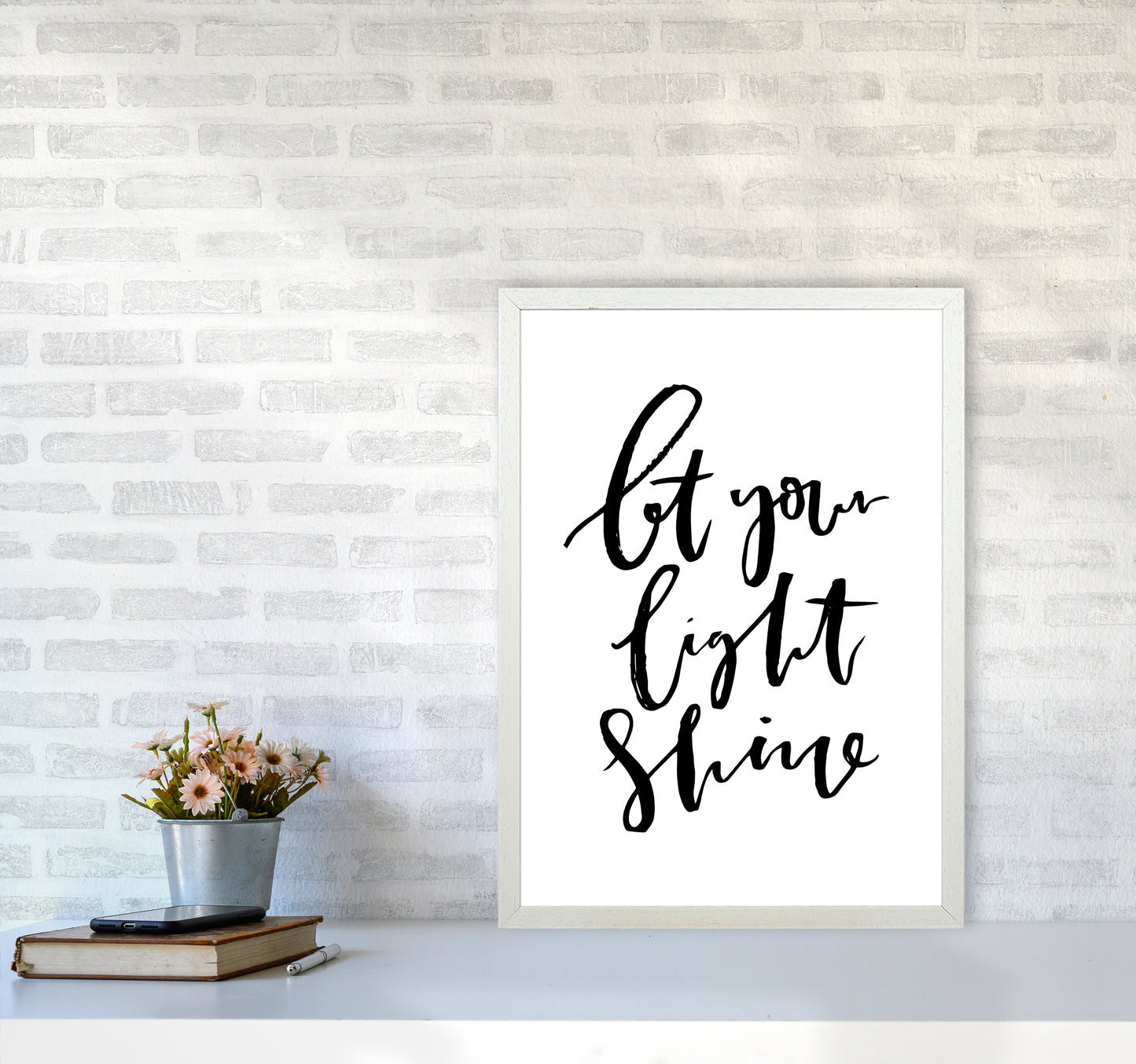 Let Your Light Shine By Planeta444 A2 Oak Frame