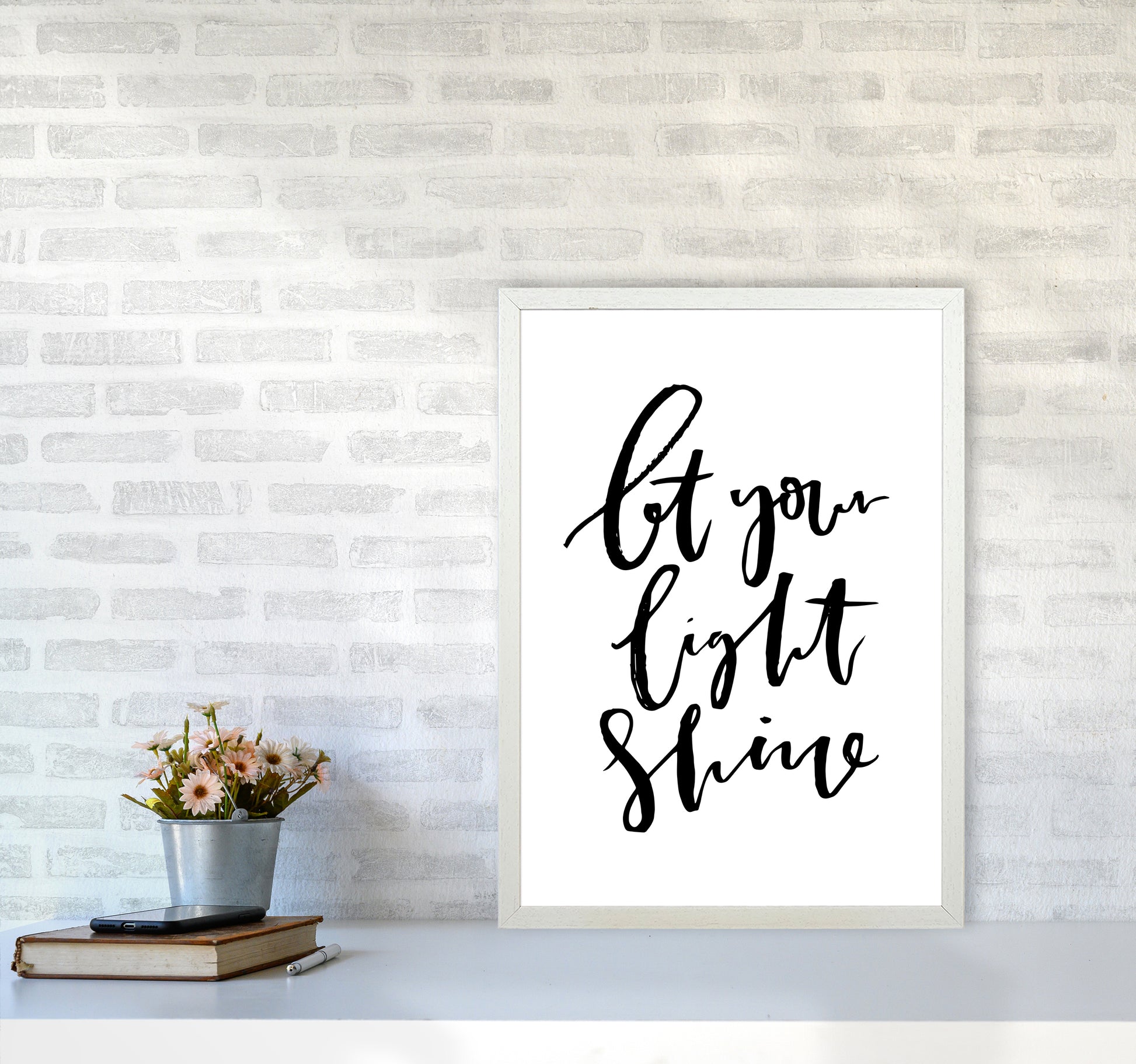 Let Your Light Shine By Planeta444 A2 Oak Frame