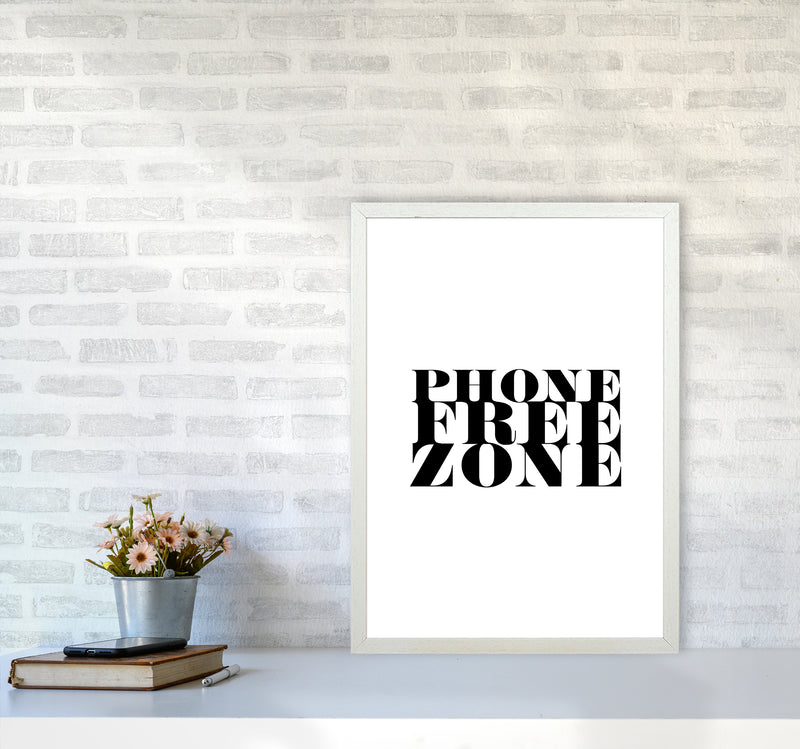 Phone Free Zone By Planeta444 A2 Oak Frame