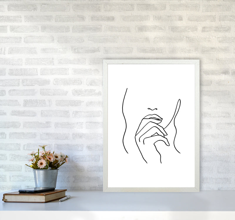 Lips Hand Hair By Planeta444 A2 Oak Frame