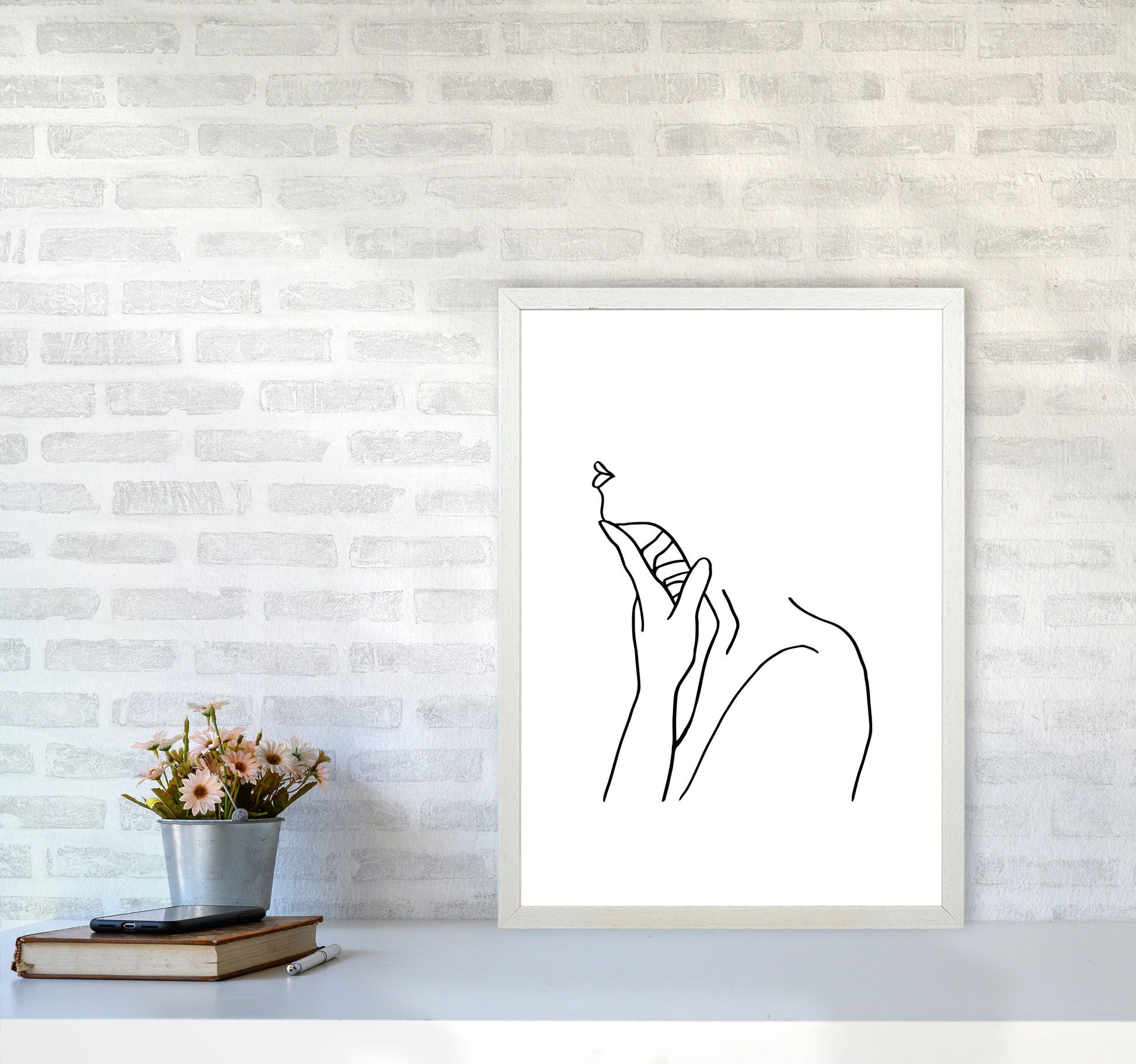 Finger On Chin By Planeta444 A2 Oak Frame