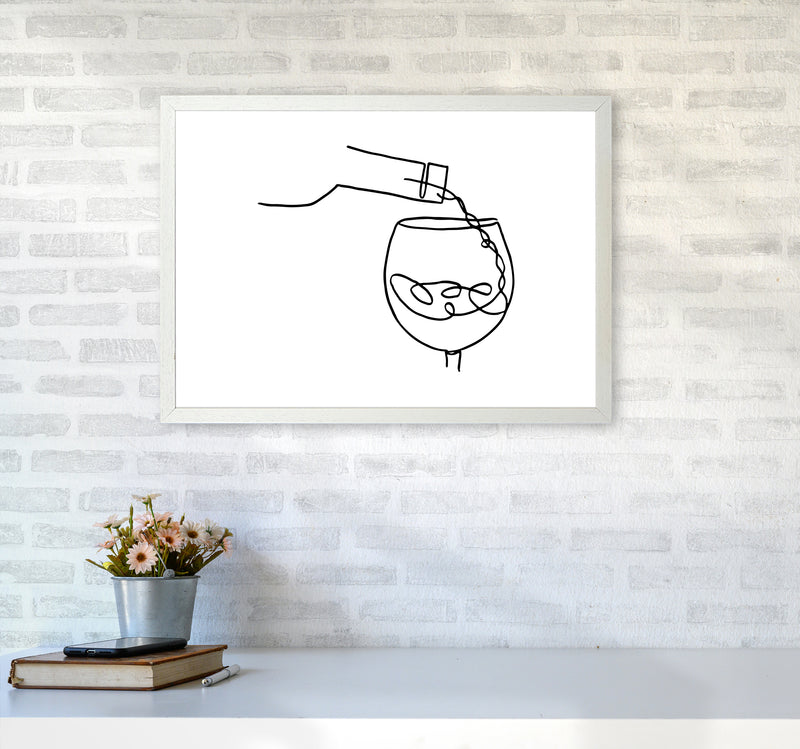 Pouring Wine By Planeta444 A2 Oak Frame
