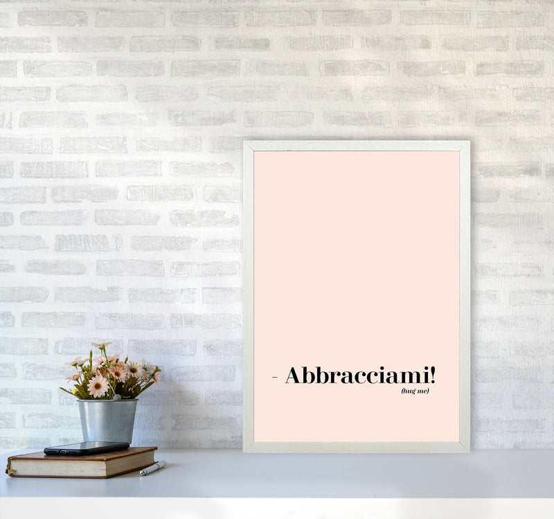 Abbracciami Modern Quote Art Print By Planeta444 A2 Oak Frame