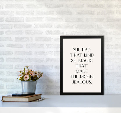 She Had That Kind Of Magic Black On Beige By Planeta444 A3 White Frame