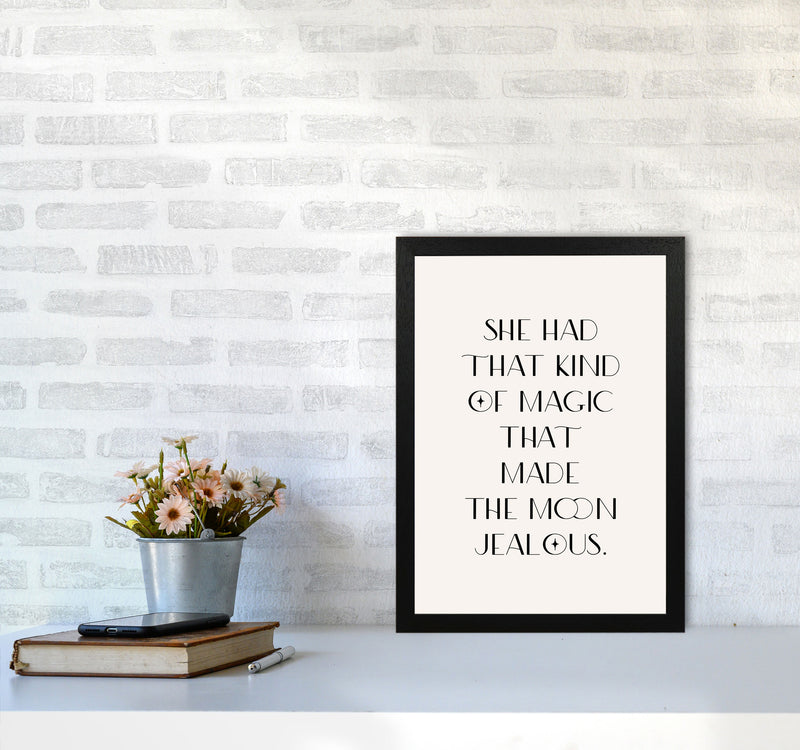 She Had That Kind Of Magic Black On Beige By Planeta444 A3 White Frame