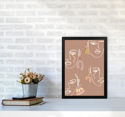 Boho Faces Mix Colors By Planeta444 A3 White Frame