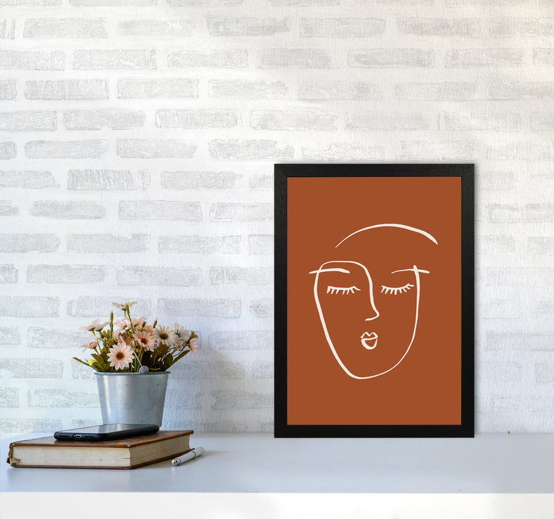 Line Face Girl2 By Planeta444 A3 White Frame