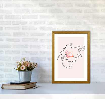 Semiprofile Messy Hair Blush Flower By Planeta444 A3 Print Only